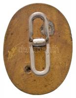 1893. "Magyarországi Munkások Rokkant- És Nyugdíj-Egylete" zománcozott, ezüstözött ovális ...