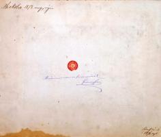 1878 Miskolc, útépítés a belvárosban nagyméretű, pecséttel és aláírással jelzett fotó. (Szinay Feren...