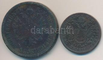 Vegyes: 1851B 1/2kr Cu + 1864A 4kr Cu T:2-