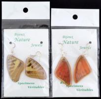 Bijoux Nature Jewels pillangószárnyas fülbevaló két pár, bontatlan csomagolásban, 6×3 cm