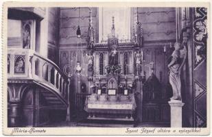 Budapest II. Máriaremete, Szent József oltára a szószékkel, belső (EK)