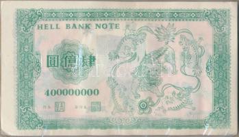 Kína DN Égetési pénz eredeti csomagolásban ~120db 400.000.000 névértékben T:I
China ND Hell banknot...