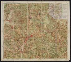 cca 1930 Kirándulók térképe 8.: Karancs és Medves, 1:40000, M. Kir. Állami Térképészeti Intézet, vászonra ragasztva, 45,5×51,5 cm
