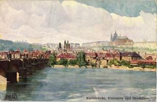 Praha, Prag; Karslbrücke, Kleinseite, Hradschin / bridge s: J. Setelík