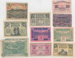 Ausztria 1920. 10db-os Heller szükségpénz tétel T:vegyes (közte jobbak is) Austria 1920. 10 pcs of Heller notes C:mixed (with some better pieces)