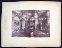 cca 1880 Törökország, Edirne Selim mecset belseje nagyméretű fotó / cca 1880 Turkey Edirne Selim mosque large photo 46x34 cm
