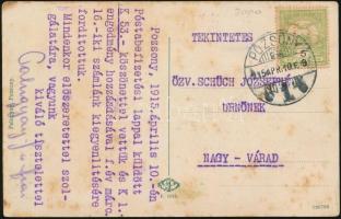 Pozsony, Bratislava; Palugyay pincészet épülete, a hátoldalon Palugyay J. és fiai aláírással gépelt ...