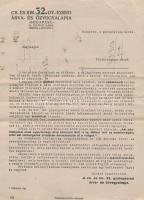 1919 Bp., A Cs. és Kir. 32. Gyalogezred Árva- és Özvegyalapja által kiadott jótékony célú, adakozásra felszólító körlevél, a Budapesti 32. vörös dandár póttest csoport parancsnokságának bélyegzőjével