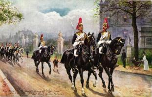 The Royal Horse Guards; Raphael Tuck & Sons Oilette Military in London Series III. 9081. s: Harry Payne