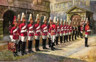 First Life Guards; Raphael Tuck & Sons Oilette Military in London Series III. 9081. s: Harry Payne
