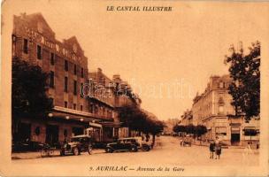 Aurillac, Avenue de la Gare, Grand Hotel de lUnivers, automobiles