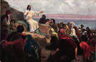 12 db RÉGI megíratlan, motívum képeslap, Bibliai jelenetek, Újszövetség, a teljes sorozat, német nye...