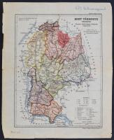 1920 Hont vármegye térképe, kiadja a Magyar Földrajzi Intézet Rt., jelmagyarázattal, 36x28 cm