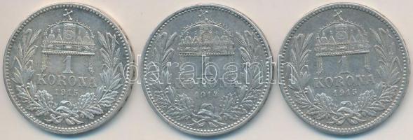 1914KB-1915KB 1K Ag "Ferenc József" (3x) T:2