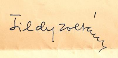 1946 Tildy Zoltán(1889-1961) köztársasági elnök aláírása a Biczó András festőművésznek címzett levél...