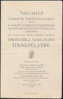 cca 1930 Magyar Turista Egylet 3 db meghívó és nyomtatvány