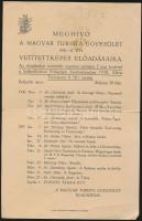 cca 1930 Magyar Turista Egylet 3 db meghívó és nyomtatvány
