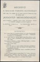 cca 1930 Magyar Turista Egylet 3 db meghívó és nyomtatvány