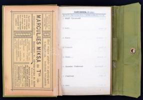 1900 Műszaki naptár egészvászon borítás és patent, hiányos lapokkal