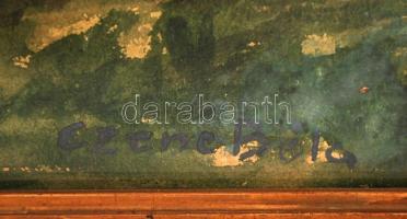 Czene jelzéssel: Pihenő lány. Akvarell, papír, üvegezett keretben, 50×38 cm