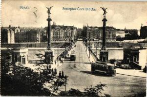 Praha, Prag; Svatopluk Cech Brücke / bridge, trams (EK)