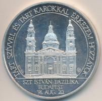 Fülöp Zoltán (1951-) 1991. "II. János Pál pápa / Szent István Bazilika" Ag emlékérem sorsz...