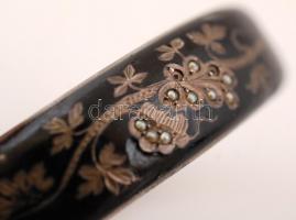 Zománcozott ezüst(Ag) karkötő apró gyöngyökkel díszítve, zománc kopott, jelzett, br: 27,9 g