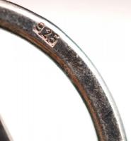 Ezüst(Ag) lánc holdkővel, jelzett, h: 47 cm, br: 22,8 g