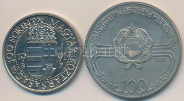 1982. 100Ft Cu-Ni "Labdarúgó VB 1982" + 1991. 100Ft Cu-Ni "II. János Pál pápa látogat...
