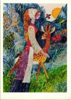 47 db MODERN kiváló minőségű használatlan grafikai motívumlap, több egyforma; Reich Károly meseillus...