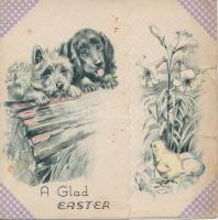 24 db vegyes motívum képeslap, üdvözlőlapok, mechanikus és textil lapokkal, az 1920-as évektől kezdv...