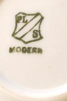 Virágos teáskanna fedővel, kézzel festett, jelzett ("PL S"), lekopásokkal, apró csorbával,...