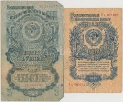 Szovjetunió 1947. 1R + 5R T:III,III- Soviet Union 1947. 1 Ruble + 5 Rubles C:F,VG