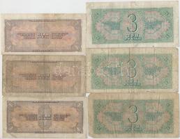 Szovjetunió 1938. 1R (3x) + 3R (3x) + 5R (3x) T:III,III-
Soviet Union 1938. 1 Ruble (3x) + 3 Rubles...