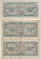 Szovjetunió 1938. 1R (3x) + 3R (3x) + 5R (3x) T:III,III-
Soviet Union 1938. 1 Ruble (3x) + 3 Rubles...