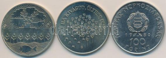 1980. 100Ft "Szovjet-magyar közös űrrepülés" + 1983-1984. 100Ft "FAO" (2xklf) T:...