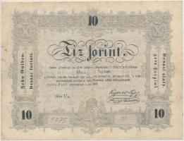 1848. 10Ft &quot;Kossuth bankó&quot; &quot;bünteteTTnek&quot; nyomdai elírással T:restaurált Hungary 1848. 10 Forint with &quot;bünteteTTnek&quot; erratum C:restored Adamo G111h