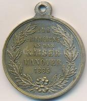 Német Birodalom 1885. "I. Vilmos / Emlékül a császári hadgyakorlatra 1885" ezüstözött Br m...