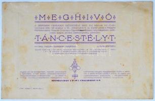 1928 Meghívó Gépész Táncestélyre.