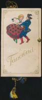 1929 Székely Egyetemi és Főiskolai Hallgatók Erdélyi bálra szóló meghívója, dombornyomott erdélyi címerrel, valamint hozzá tartozó táncrend / 1929 Transylvanian ball invitation card and dance-schedule