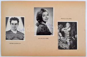 Különféle (nagyrészt olasz) színházi és operahírességek aláírásai saját magukat ábrázoló fotókon: Bi...