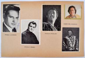 Különféle (nagyrészt olasz) színházi és operahírességek aláírásai saját magukat ábrázoló fotókon: Bi...