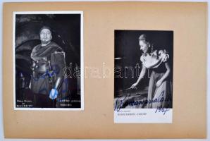 Különféle (nagyrészt olasz) színházi és operahírességek aláírásai saját magukat ábrázoló fotókon: Bi...
