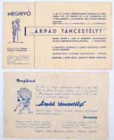 1937 Az Árpád cserkészcsapat által rendezett Árpád táncestély két klf meghívója a Bp., Marcibányi téri Lövöldébe