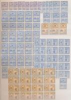 1944-1946 Számlailleték és törvénykezési illeték bélyegek, önálló értékek és összefüggések 6 berakól...