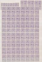 1944-1946 Számlailleték és törvénykezési illeték bélyegek, önálló értékek és összefüggések 6 berakól...