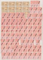 1944-1946 Számlailleték és törvénykezési illeték bélyegek, önálló értékek és összefüggések 6 berakól...