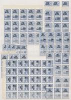 1944-1946 Számlailleték és törvénykezési illeték bélyegek, önálló értékek és összefüggések 6 berakól...