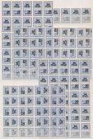 1944-1946 Számlailleték és törvénykezési illeték bélyegek, önálló értékek és összefüggések 6 berakól...