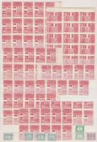 1944-1946 Számlailleték és törvénykezési illeték bélyegek, önálló értékek és összefüggések 6 berakól...